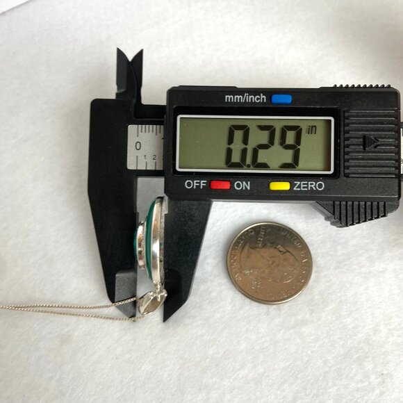 Sterling Silver 925 David Sigal Round Turquoise Enamel Pendant Necklace 20" - Picture 16 of 16